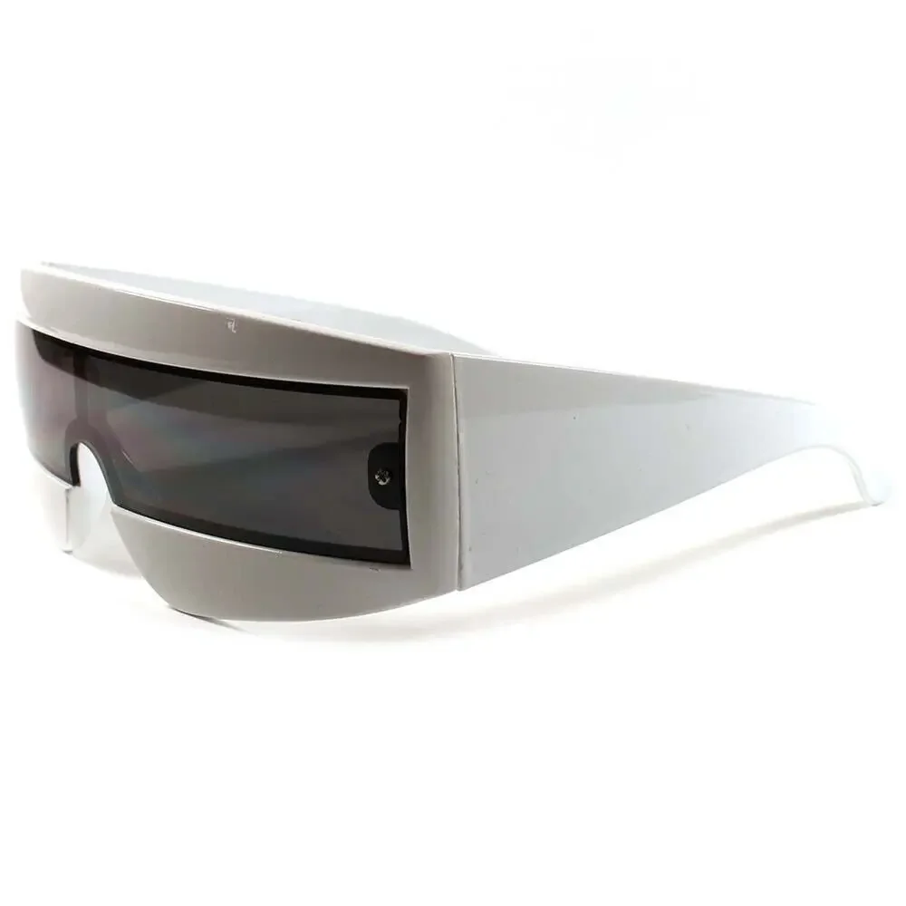 White Cyclops Futuristic Visor Sunglasses Alien Costume